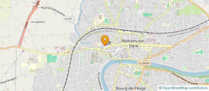 localisation de l'entreprise COMITE LOCAL DE ROMANS - BOURG DE PEAGE DU SECOURS POPULAIRE FRANCAIS  ROMANS-SUR-ISERE