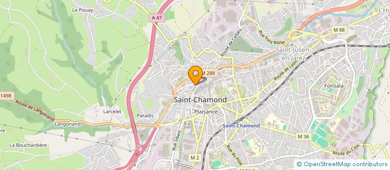 localisation de l'entreprise COMITE OEUVRE SOCIAL PERSON HLM ST CHAMO à SAINT-CHAMOND