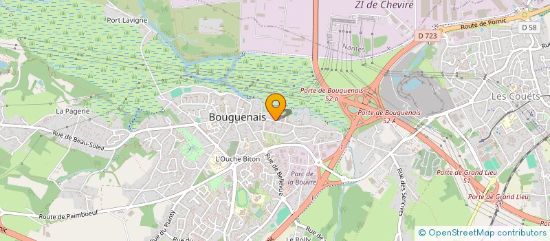 localisation de l'entreprise COMITE OEUVRES SOCIALES PERSONNEL VILLE BOUGUENAIS  BOUGUENAIS