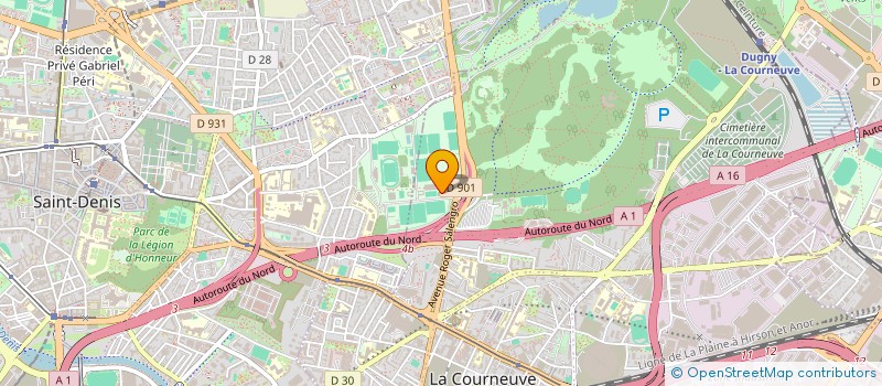 localisation de l'entreprise COMITE OEUVRES SOCIALES  PERSONNELS DU SYNDICAT INTERDEP GESTION PARCS SPORTS  BOBIGNY COURNEUVE à LA COURNEUVE