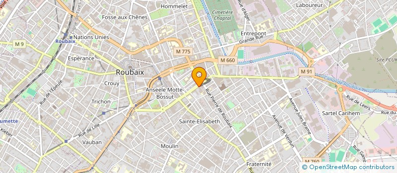 localisation de l'entreprise COMITE OEUVRES SOCIALES POLICE ROUBAIX  ROUBAIX