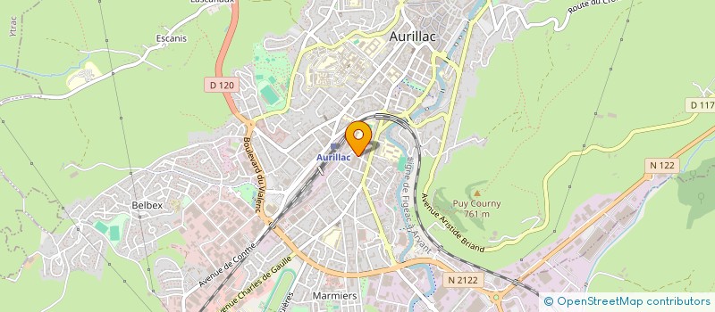 localisation de l'entreprise COMITE OEUVRES SOCIALES PTT CANTAL à AURILLAC