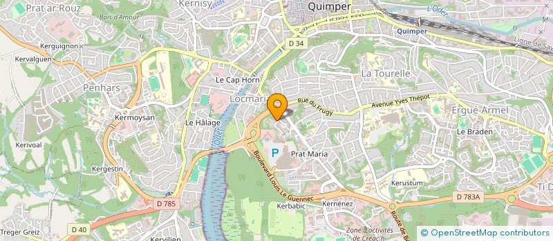 localisation de l'entreprise COMITE ORGANISATION OPEN DE TENNIS BREIZH IZEL à QUIMPER