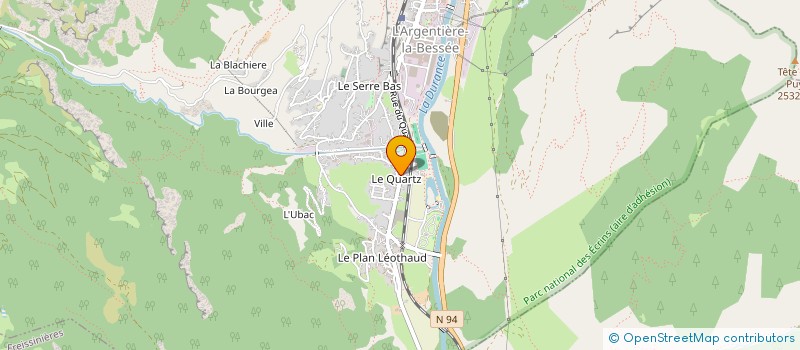 localisation de l'entreprise COMITE PROVENCE-ALPES-COTE D'AZUR DE CANOE KAYAK à L'ARGENTIERE-LA-BESSEE