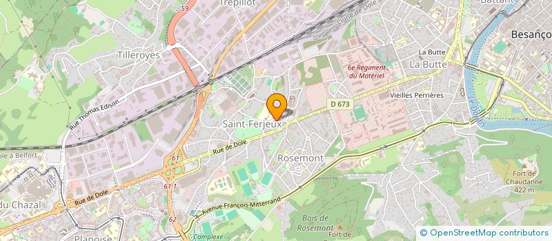 localisation de l'entreprise COMITE QUART ROSEMONT FERJEUX  BESANCON