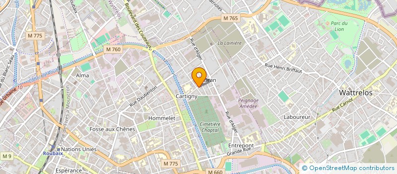 localisation de l'entreprise COMITE QUARTIER ENTREPONT CARTIGNY HUTIN à ROUBAIX