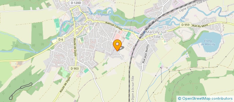 localisation de l'entreprise COMITE REGIONAL BOURGOGNE DE LA FEDERATION FRANCAISE DE SCRABBLE  MARCILLY-SUR-TILLE