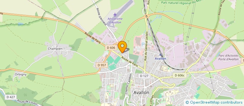 localisation de l'entreprise COMITE REGIONAL BOURGOGNE VOL A VOILE à AVALLON