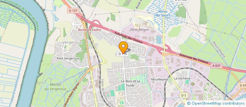 localisation de l'entreprise COMITE REGIONAL POITOU CHARENTE FFPM  ROCHEFORT