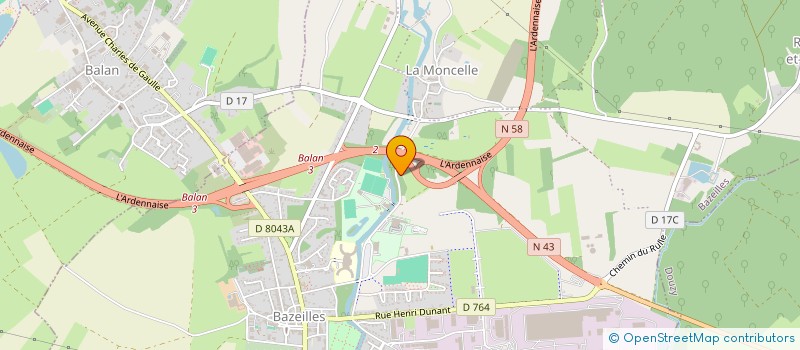 localisation de l'entreprise COMITE REGIONAL SPORTS POUR TOUS GRAND EST  BAZEILLES