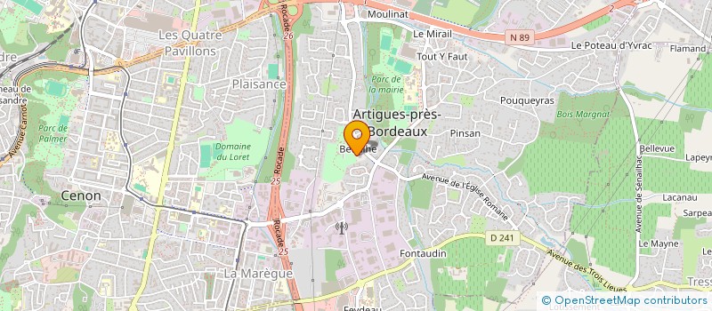 localisation de l'entreprise COMITE REGIONAL UFOLEP AQUITAINE  ARTIGUES-PRES-BORDEAUX