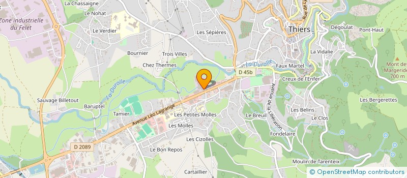 localisation de l'entreprise COMITE SOCIAL ET ECONOMIQUE  THIERS