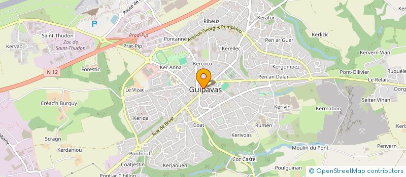 localisation de l'entreprise COMITE SOUTIEN FONDATION DANIEL BALAVOIN  GUIPAVAS