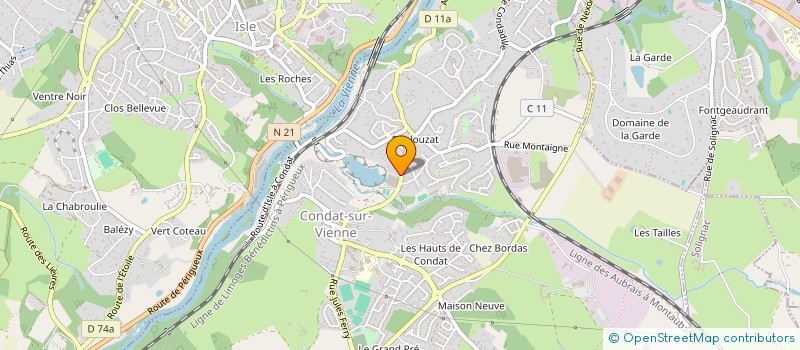 localisation de l'entreprise COMITE VOVINAM VIET VO DAO NOUVELLE AQUITAINE à CONDAT-SUR-VIENNE