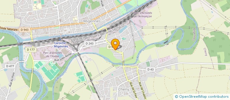 localisation de l'entreprise COMM'3 à MIGENNES