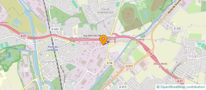 localisation de l'entreprise COMMER ETUDE REALIS STATION EPURAT EAUX à DOUAI