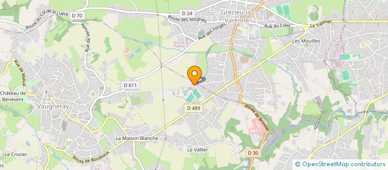 localisation de l'entreprise COMMUNAUTE COMMUNES VALLONS DU LYONNAIS  VAUGNERAY