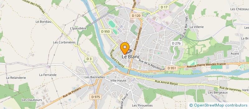localisation de l'entreprise COMMUNAUTE DE COMMUNES BRENNE VAL DE CREUSE à RUFFEC