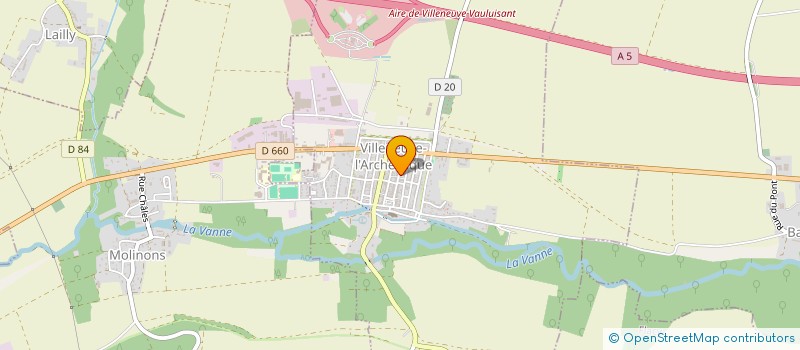 localisation de l'entreprise COMMUNAUTE DE COMMUNES DE LA VANNE ET DU PAYS D OTHE  VILLENEUVE-L'ARCHEVEQUE