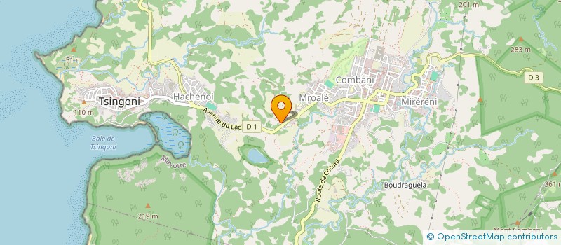 localisation de l'entreprise COMMUNAUTE DE COMMUNES DU CENTRE-OUEST à TSINGONI