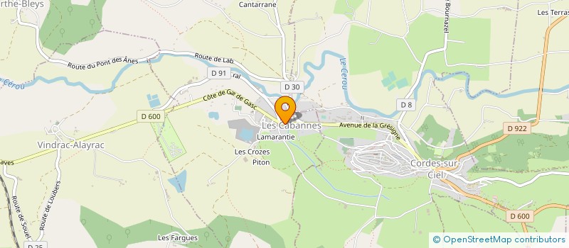 localisation de l'entreprise COMMUNAUTE DE COMMUNES DU CORDAIS ET DU CAUSSE à LES CABANNES