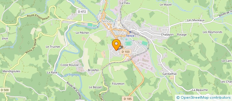 localisation de l'entreprise COMMUNAUTE DE COMMUNES DU HAUT LIGNON  TENCE