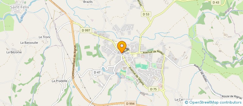 localisation de l'entreprise COMMUNAUTE DE COMMUNES DU PAYS RIGNACOIS  RIGNAC