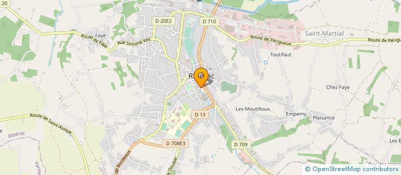 localisation de l'entreprise COMMUNAUTE DE COMMUNES DU PERIGORD RIBERACOIS à RIBERAC