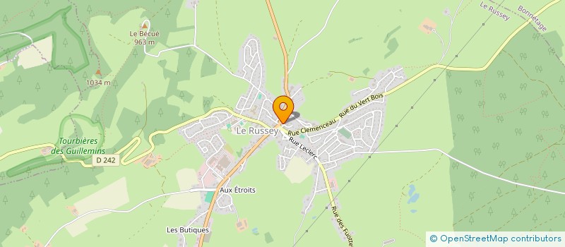localisation de l'entreprise COMMUNAUTE DE COMMUNES DU PLATEAU DU RUSSEY à LE RUSSEY