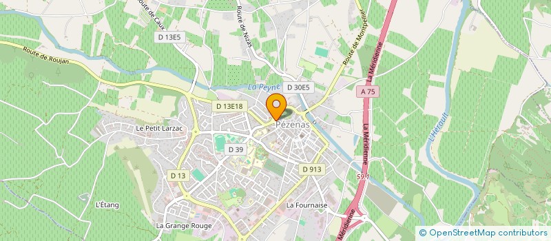localisation de l'entreprise COMMUNAUTE DE COMMUNES MERIDIANE 34 à PEZENAS