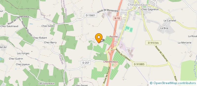 localisation de l'entreprise COMMUNAUTE PROFESSIONNELLE TERRITORIALE DE SANTE DE HAUTE SAINTONGE  CHEVANCEAUX