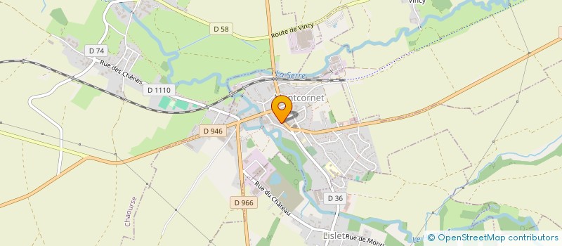 localisation de l'entreprise COMMUNAUTE PROFESSIONNELLE TERRITORIALE DE SANTE DU GRAND  LAONNOIS  MONTCORNET