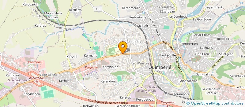 localisation de l'entreprise COMMUNAUTE RELIGIEUSE NOTRE DAME CLARTE  QUIMPERLE