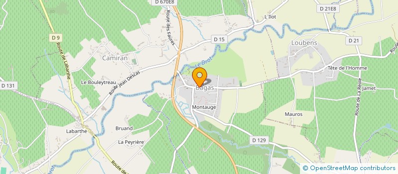 localisation de l'entreprise COMMUNE DE BAGAS  BAGAS
