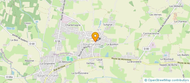 localisation de l'entreprise COMMUNE DE BAGE-DOMMARTIN  BAGE-DOMMARTIN
