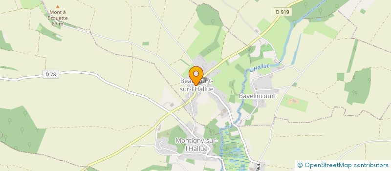 localisation de l'entreprise COMMUNE DE BEAUCOURT SUR L'HALLUE  BEAUCOURT-SUR-L'HALLUE