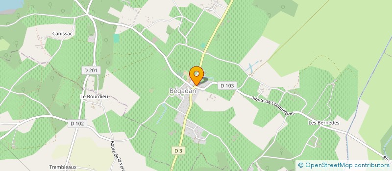 localisation de l'entreprise COMMUNE DE BEGADAN  BEGADAN