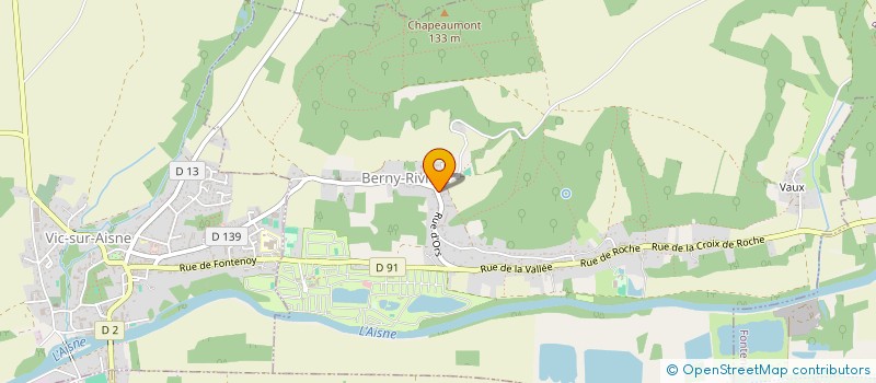 localisation de l'entreprise COMMUNE DE BERNY RIVIERE  BERNY-RIVIERE