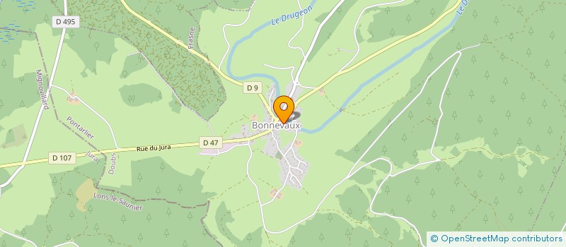 localisation de l'entreprise COMMUNE DE BONNEVAUX  BONNEVAUX