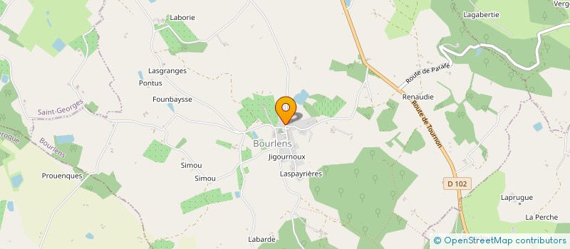 localisation de l'entreprise COMMUNE DE BOURLENS  BOURLENS