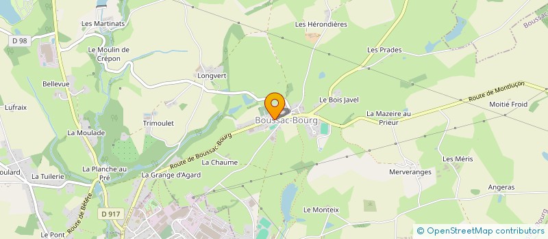 localisation de l'entreprise COMMUNE DE BOUSSAC BOURG à BOUSSAC-BOURG