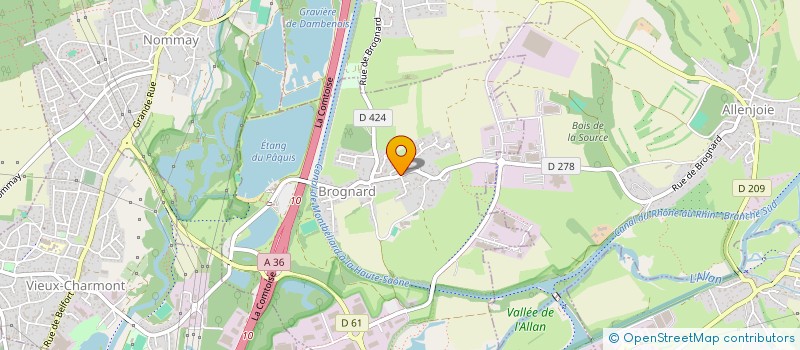 localisation de l'entreprise COMMUNE DE BROGNARD  BROGNARD