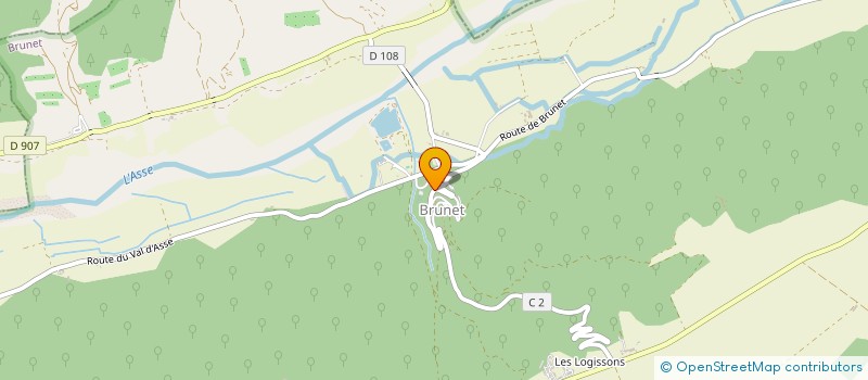 localisation de l'entreprise COMMUNE DE BRUNET  BRUNET