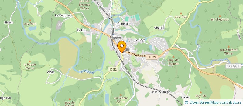 localisation de l'entreprise COMMUNE DE BUGEAT  BUGEAT