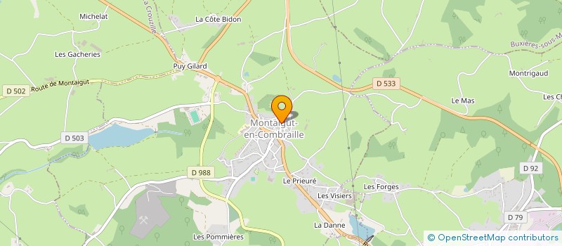 localisation de l'entreprise COMMUNE DE BUXIERES SOUS MONTAIGUT  BUXIERES-SOUS-MONTAIGUT