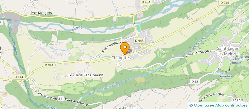 localisation de l'entreprise COMMUNE DE CHABOTTES  CHABOTTES