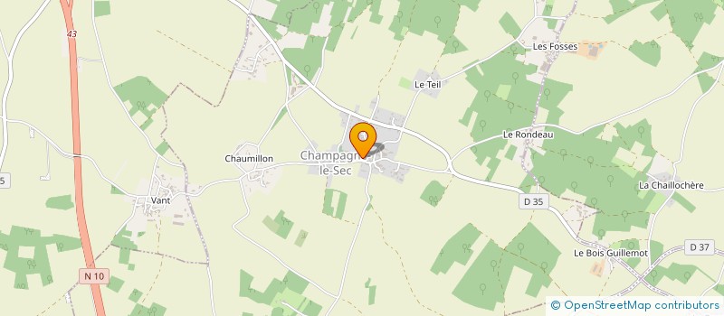 localisation de l'entreprise COMMUNE DE CHAMPAGNE LE SEC  CHAMPAGNE-LE-SEC