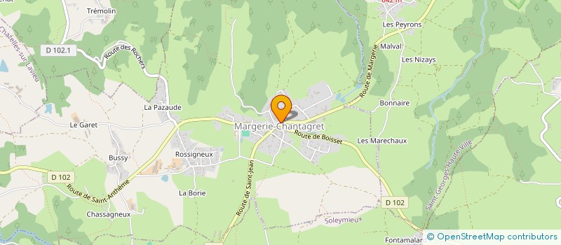 localisation de l'entreprise COMMUNE DE CHAZELLES SUR LAVIEU  CHAZELLES-SUR-LAVIEU