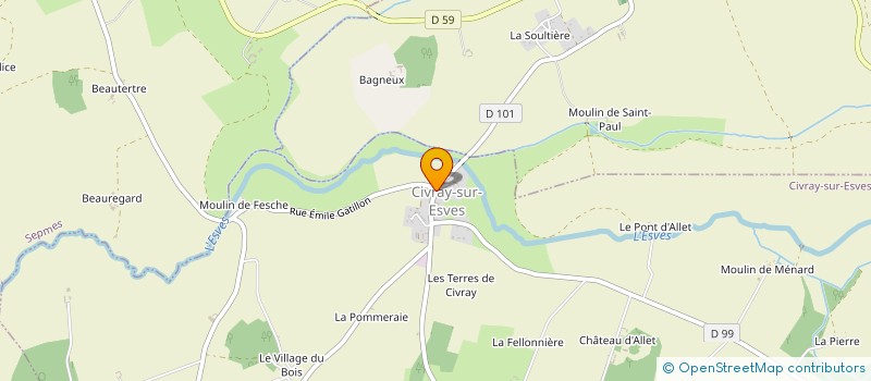 localisation de l'entreprise COMMUNE DE CIVRAY SUR ESVES  CIVRAY-SUR-ESVES