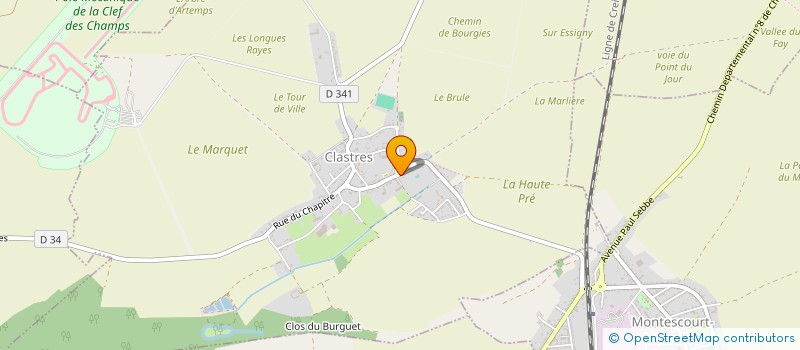 localisation de l'entreprise COMMUNE DE CLASTRES  CLASTRES